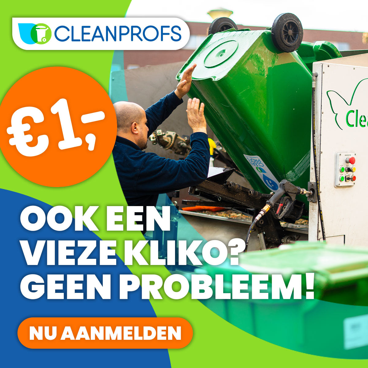 ONTDEK: Schone Kliko? Nu voor maar €1! met Cleanprofs